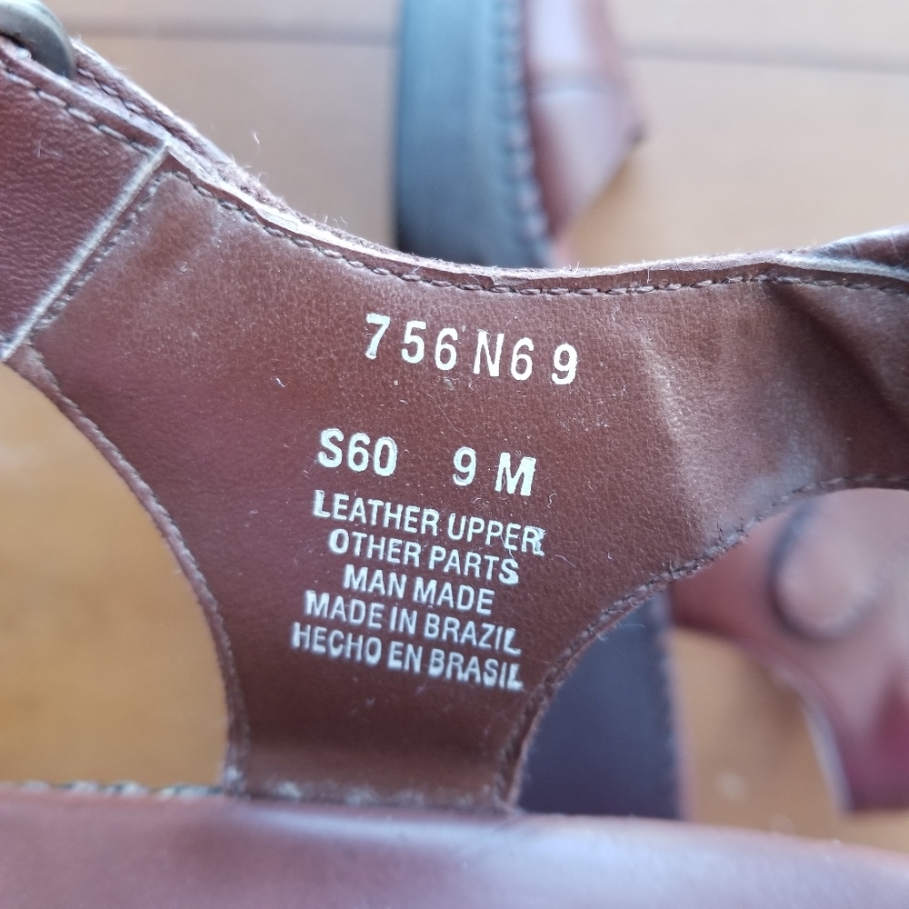 Naturalizer Shoes Leather Wedge Sandal Brown Sz 9 - Picture 9 of 9